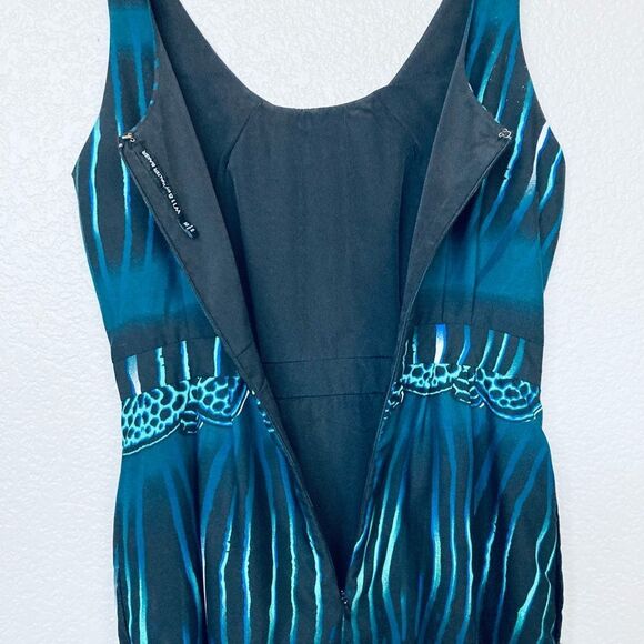 W118 Walter Baker Teal Blue Green Print Cocktail Dress XS - Picture 5 of 5